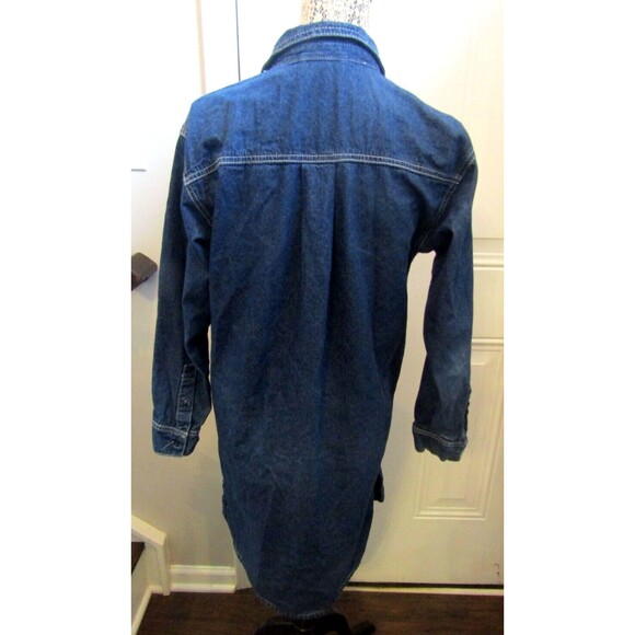 Paul Frank Denim Dress Vintage Blue Button Front Shirt Dress Side Slits Size M - Picture 6 of 9